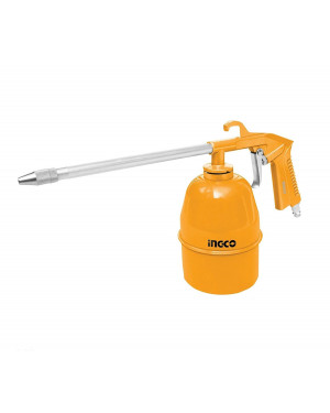 INGCO AWG1001 215mm Air Washing Gun High-Pressure Wash Water with Interchangeable Steel Nozzle Tips 0.75L Tank Capacity for Efficient Cleaning