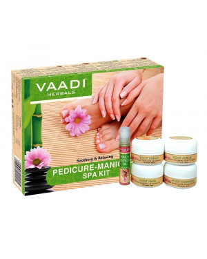 Vaadi Herbals Soothing and Refreshing Pedicure Manicure Spa Kit, Cream and Oil Set, 640g
