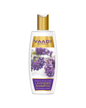 Vaadi Herbals Lavender with Rosemary Extract Shampoo - Intensive Repair Shampoo - ALL Natural - Paraben Free - Sulfate Free - Scalp Therapy - - Suitable for All Hair Types - 350ml