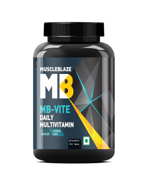 MuscleBlaze MB-Vite Daily Multivitamin with 51 Ingredients and 6 Essential Blends, 100% RDA of Immunity Boosters, for Enhanced Energy, Strength & Recovery, 120 Multivitamin Tablets