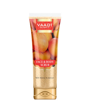 Vaadi Herbals Face and Body Scrub with Walnut and Apricot, 110g