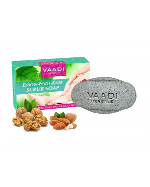Vaadi Herbals Elbow Foot Knee Scrub Soap with Almond and Walnut Scrub, 75g