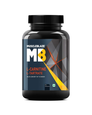 MuscleBlaze L-Carnitine L-Tartrate, 500mg L-Carnitine, Helps Convert Fat into Energy (Unflavoured, Pack of 60 Capsules)