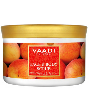 Vaadi Herbals Face and Body Scrub, Walnut and Apricot, 500g