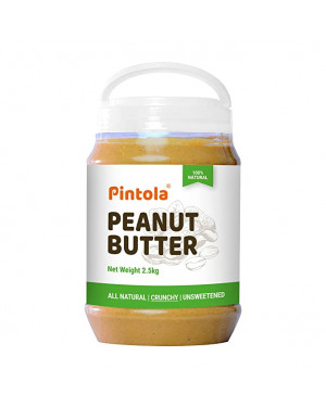 Pintola All Natural Peanut Butter (Crunchy) (2.5 Kg) (Unsweetened, Non-gmo, Gluten Free, Vegan