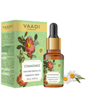 Vaadi Herbals Chamomile Essential Oil - Reduces Blemishes, Evens Skin Tone - Relieves Stress, Better Sleep - 100% Pure Therapeutic Grade, 10 ml