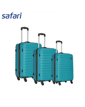 Safari Sonic 4 Wheels Hard Luggage | 100% Polycarbonate Shell | Fixed Combination Lock | Combo Set Electric Teal (SxMxL)