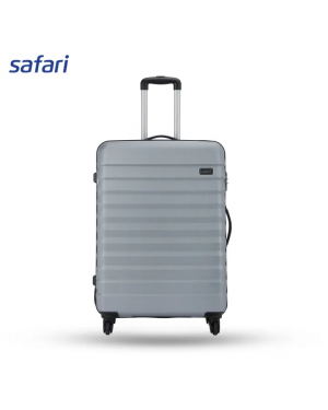 Safari Sonic 4W Hard Luggage (Large) | 100% Polycarbonate Shell | Fixed Combination Lock | 4 Wheels | Color - Silver