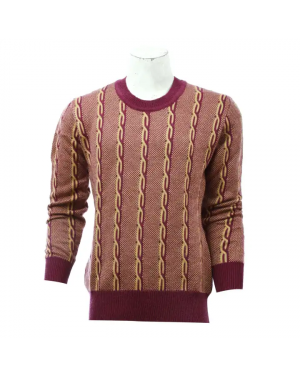 Purple Woolen Round Neck Full Sleeve Sweater For Men