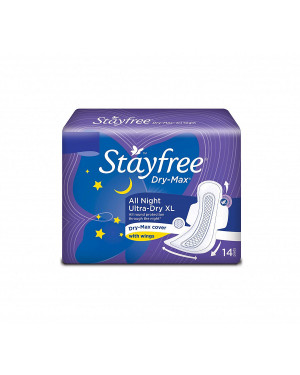 Stayfree Dry Max All Night Sanitary Pad 14 Count