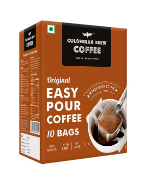 Colombian Brew Coffee Original Easy Pour 10 Bags, 100g