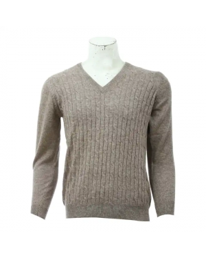 Brown Woolen Full Sleeve Sweater For Men