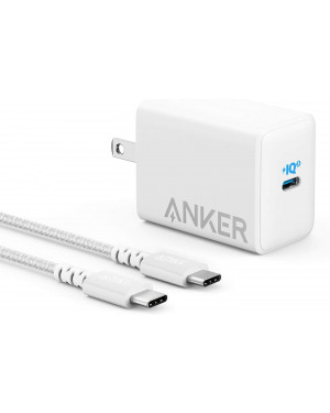 Anker 65watt with C to C Cable - 65W PD Compact Fast Charger Adapter with 6 ft USB-C to USB-C Cable, PowerPort III