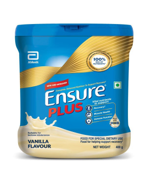 Abbott Ensure Plus - Complete, Balanced Nutritional Powder - For Strength Immunity And Energy - Dual Protein System - 400 Gm