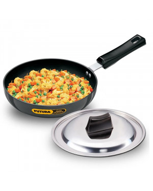 Hawkins Hard Anodised Frying Pan With SS Lid -AF22RS