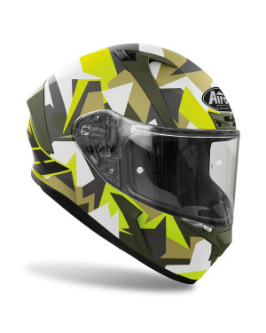 Airoh Full Face Helmet Matte Green Yellow Valor Army
