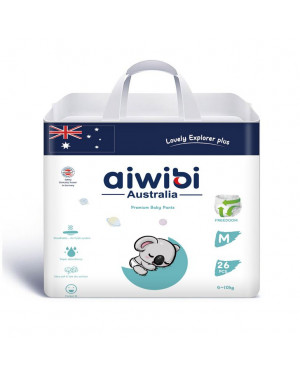Aiwibi Australian Disposable Breathable Baby Diapers With Elastic Waistband M26