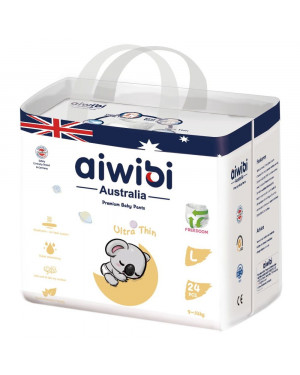 Aiwibi Australian Disposable Breathable Baby Diapers With Elastic Waistband L 24
