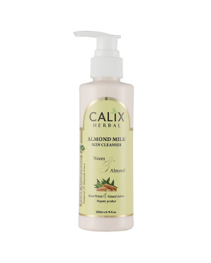 Calix Herbal Organic & Ayurvedic Almond Milk Skin Cleanser for Nourishing Dull and Dehydrated Skin - For Men & Women Suitable All Types Of Skin (200 ML)