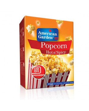American Garden Microwave Popcorn, Hot N Spicy