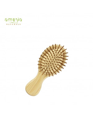 Ameya Naturals Bamboo Mini Travel Hair Brush