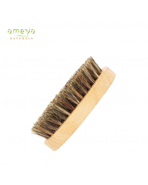 Ameya Naturals Oval Beard Brush with Beechwood Handle