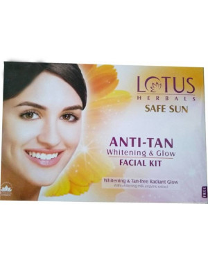 Lotus Herbal Safe Sun Anti -Tan Whitening and Glow Facial Kit