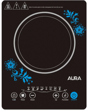 Aura Induction Infra Red Cooktop 2000W- AU20IFGB