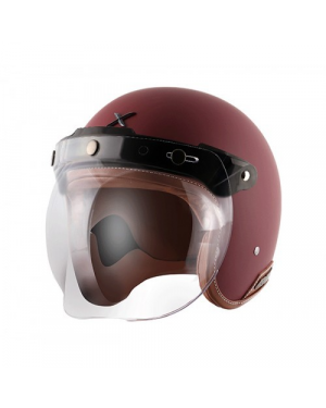 Axor Jet Retro Matt Chestnut Red Half Face Motorcycle Helmet
