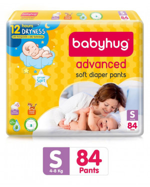 Baby Hug Advanced Soft Diapers Pant Style Small-84 Pieces