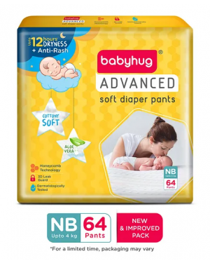 Baby Hug Advanced Diapers Pant Style New Bron-64 Pieces