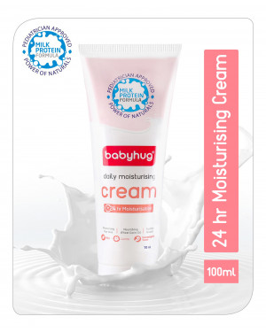 Babyhug Milk Protein Formula Daily Full Body and Face Moisturizing Cream - 100 ml