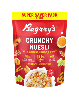 Bagrrys Crunchy Muesli With Almonds Raisins & Honey - 750g