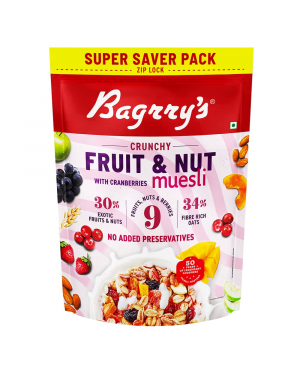 Bagrrys Crunchy Muesli Fruit & Nut Cranberries 750 Gm Pouch