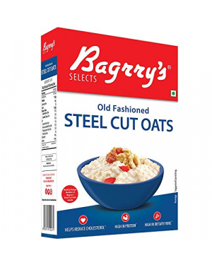 Bagrry's Steel Cut Oats 500g Box | High in Dietary Fibre & Protein |Helps in Weight Management & Reducing Cholesterol | Old Faishoned Oats| Breakfast Cereal