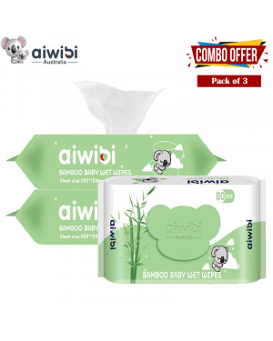 Aiwibi Australian Bamboo Baby Wet Wipes-Pack Of 3