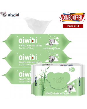 Aiwibi Australian Bamboo Baby Wet Wipes-Pack Of 4
