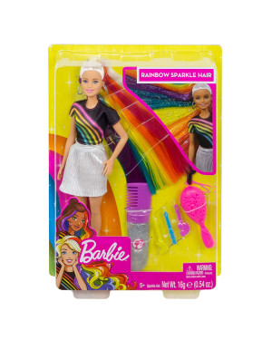Barbie FXN96 Rainbow Sparkle Hair Doll
