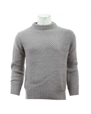 Grey Woolen Full Sleeve Sweater For Men