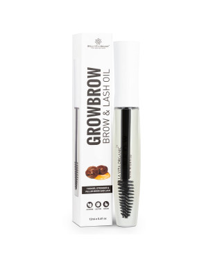 Bella Vita Organic GrowBrow - EyeLash, Lashes & Eyebrows Hair Growth & Volume Serum with Castor, Onion Oil & Vitamin E, 12ml