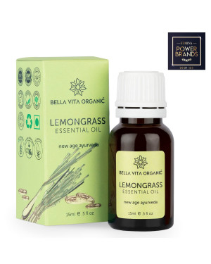 Bella Vita Organic Lemongrass Essential Oil 15ml Natural Can be Used as Fragrance Oil, Mixed with Beauty Products, Aromatherapy and Home Candle Soap Making