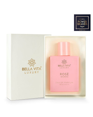 Bella Vita Organic Rose Woman Eau De Parfum for Women with Woody Rose, Jasmine, Black Currant, Vanilla & Amber | Long Lasting Fragrance EDP For Everyday Wear | 100 ML