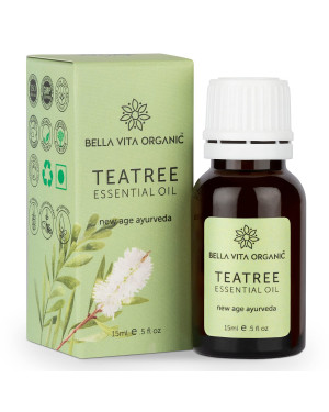 Bella Vita Organic Tea Tree Essential Oil 15ml Natural for Skin, Hair, Face, Acne Care Used as Fragrance Oil, Aromatherapy and Home Candle Soap Making
