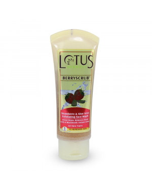 Lotus Herbal Berry scrub Strawberry and Aloe Vera Exfoliating Face Wash -80g