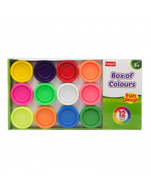 Funskool Fun Dough Box of Colours,Shaping and Sculpting, 3years +, Multi-Colour (Set of 12)