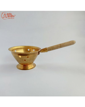 Axia Krafts Brass Dhoopauro with Wooden Handle | pooja
