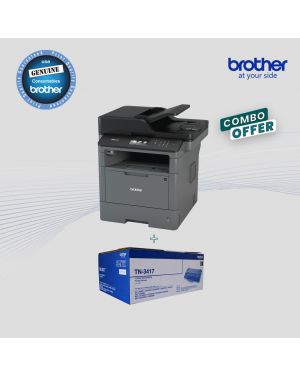 Brother MFC-L5755DW Monochrome Laser Printer + Genuine Brother TN-3417 Toner Cartridge