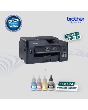 Brother MFC-T4500DW All-in-One Inktank Refill System Printer with Wi-Fi and Auto Duplex Printer + Genuine 1 Ink Set Bottle