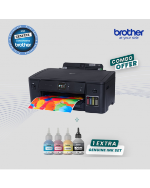 Brother HL-T4000DW A3 Color Inkjet Ink Tank System with Wireless, Duplex + Genuine 1 Ink Set Bottle