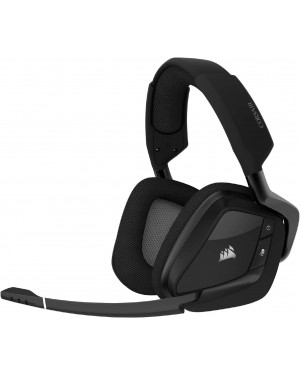 Corsair CA-9011201-AP VOID ELITE RGB Wireless Gaming Headset, 7.1 Surround Sound, Low Latency 2.4 GHz Wireless, 40ft Wireless Range, Customisable RGB Lighting, Durable Aluminium with PC, PS4 Compatibility- Carbon, Medium